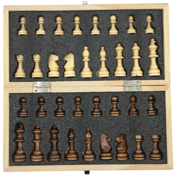 Magnetic & Folding Wooden Chess Set Board