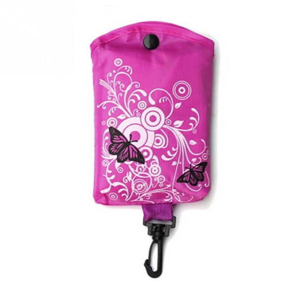 Foldable Shopping Bag Butterfly Flower Oxford Fabric Shoulder Bag